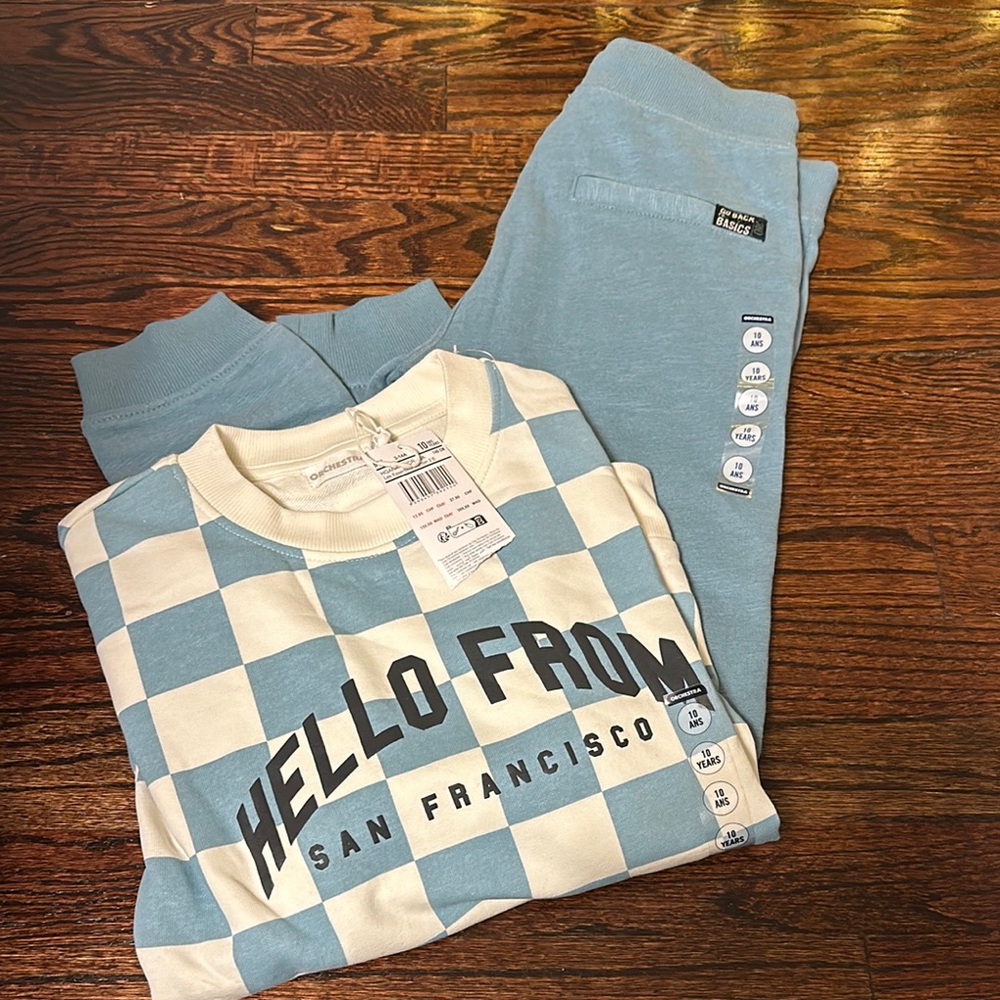 Hello From San Francisco Kids Pajamas - Blue